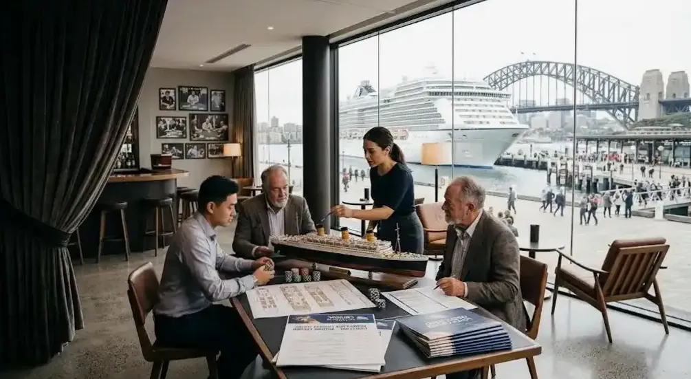 The gaming floor at sea